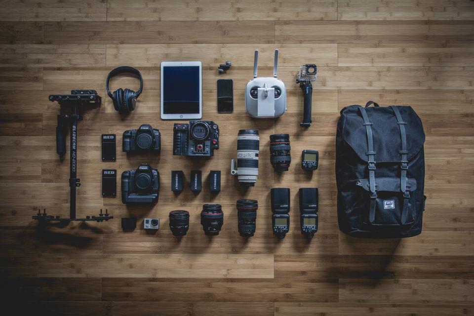 The full kit — yes, it fits in one backpack